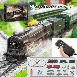 【Quick delivey】 Remote Control Train Set Model 627YK - Realistic Steam, Lights & Sound | Complete Track Kit with Bridge | Ages 3+ Multisensory Toy | Best Christmas Gift for Kids Adults