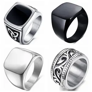 Popular Celtic Triangle Knot Cast Titanium Steel Ring, European and American Men's Fashion Accessory, Personalized Ring