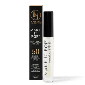 BLCKGIRL SUNSCREEN Make It Pop Sungloss for Women  Lip Gloss with SPF 50, Sun Protection for Skin, Hydrating & Moisturizing Care, Adds Shine  Clear Skies, 0.13 fl oz