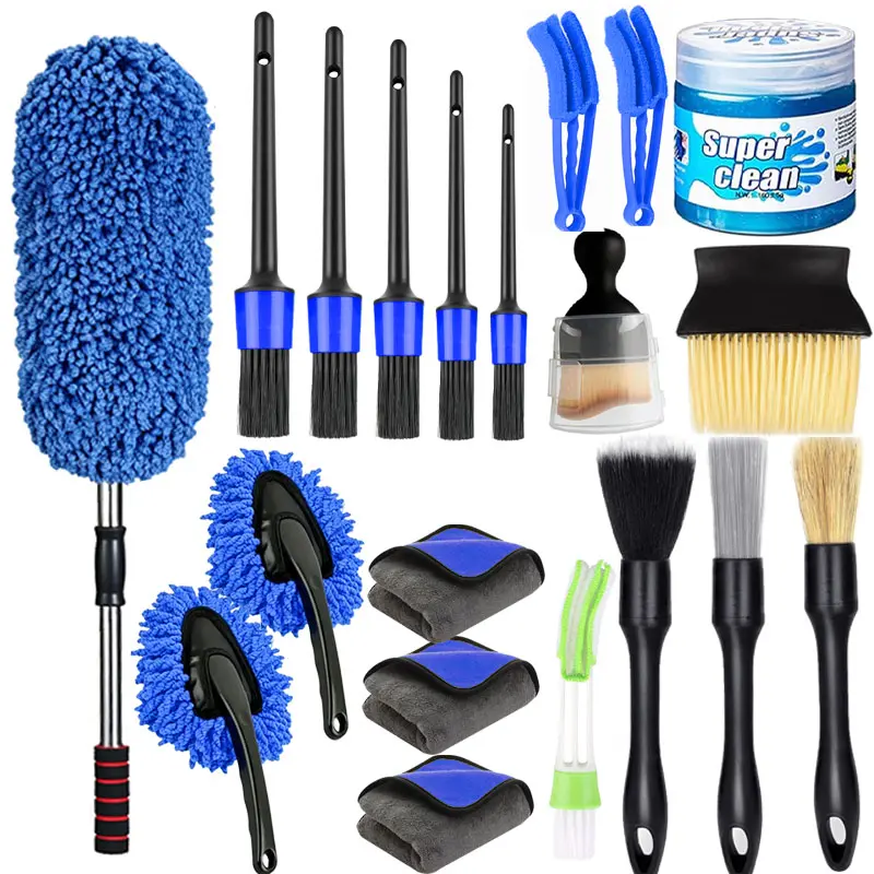 Ultimate Car Detailing Kit - Interior & Exterior Car Cleaning Accessories Set with Duster, Detail Brushes, Microfiber Towels, Gel for Deep Clean of Trucks, SUVs (Ideal for Father’s Day, Birthdays)
