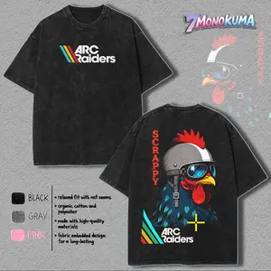 ARC Raiders Sci-Fi Game Washed T-Shirt,men Tshirt, Sweatshirt Concept Art Oversized Washed Vintage Shirt – Double-Sided Casual