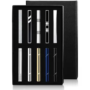 YADOCA Tie Clips for Men Tie Bar Clip Black Silver-Tone Gold-Tone for Wedding Business with Gift Box