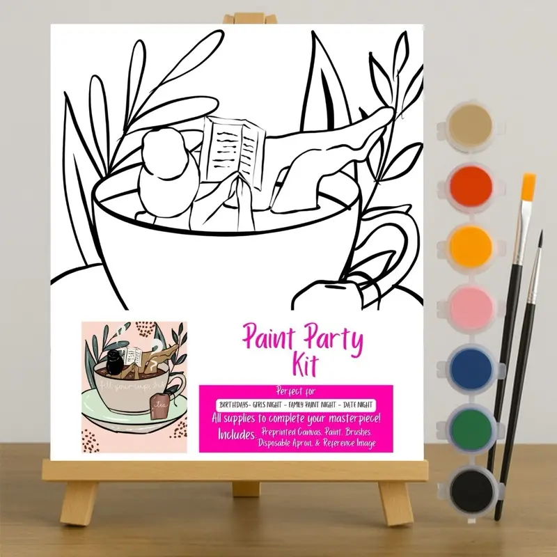Paint Party Canvas Sip and Paint Kit