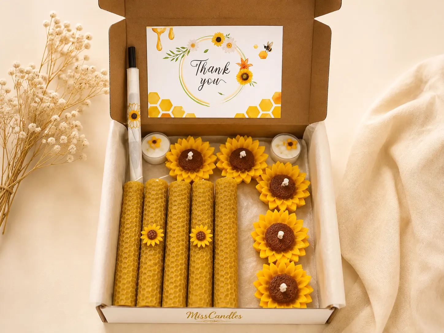 Velas de Cera de Abeja para encender.