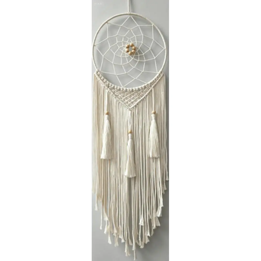 Handmade Hypoallergenic Pure Natural Cotton Rope Corded Macrame-Feather Metal Wall Hanging - Basic Home Decor Decoration, Wedding Gift for Women, Friend Birthday Christmas Present