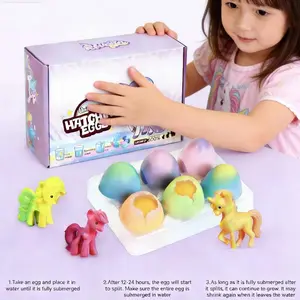 6-Pack Color Box Packaging Unicorn Eggs Hatchable Rainbow Colorful Eggs, Unique Unicorns Inside, Safe Fun Transformation Toy, Perfect Christmas & Birthday Gift
