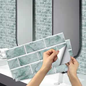 12pcs/24pcs/48pcs Retro PVC Self-adhesive Waterproof Wall Stickers, Waterproof Tile Decals for Kitchen, Bathroom, Floor, Tile or Wood, Home Decor, 5.9in x 11.8in #TOP PICKS
