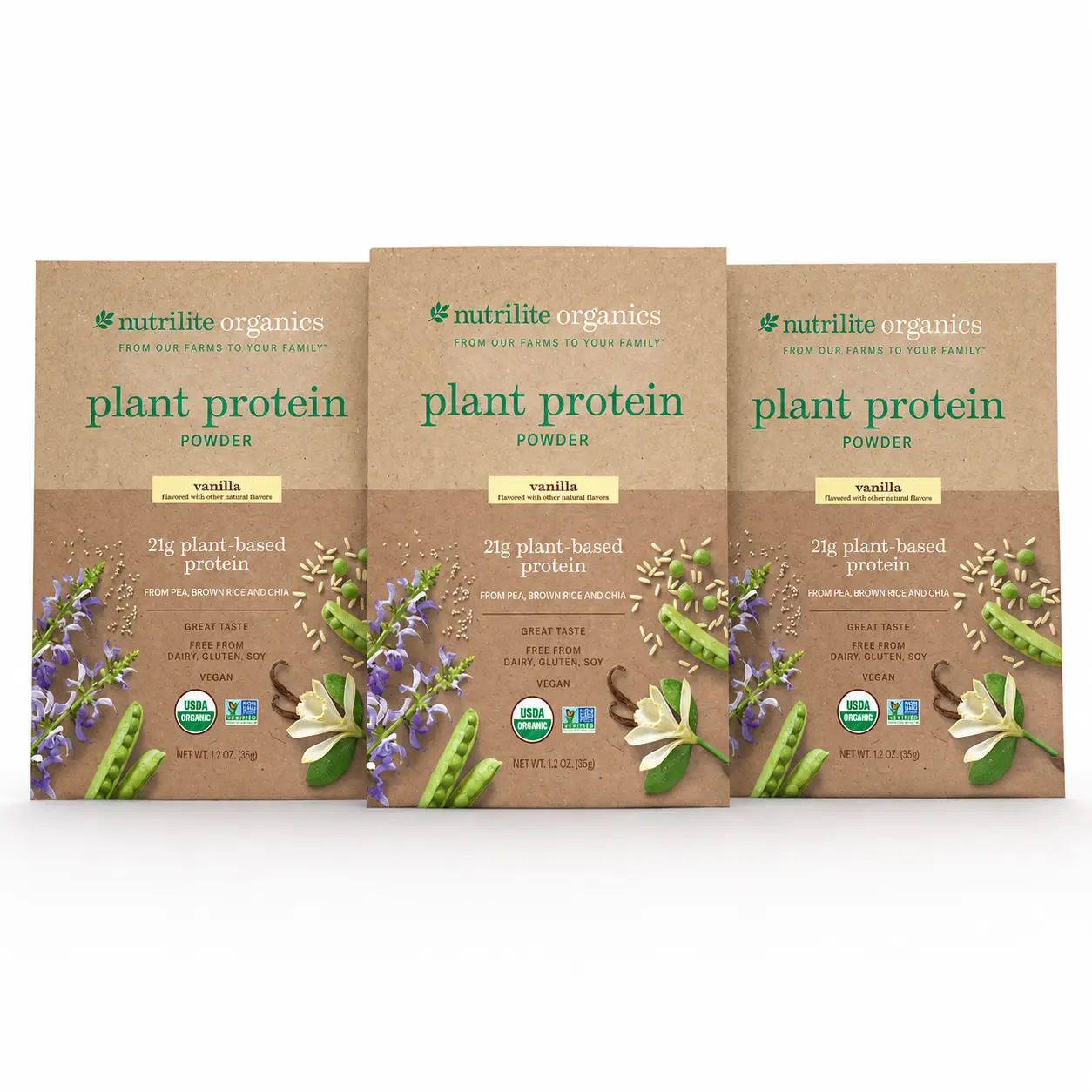 Amway Nutrilite Organics Protein Powder Sample Pack | 21g Protein 3 Sample Packets Nutrition Powder Daily Nutrition Wellness Nutrition Nutrition Formula Powder Mix
