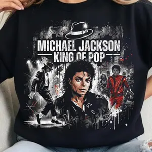 Michael Jackson King of Pop Halftone T-Shirt Design for Black Garments (Digital )