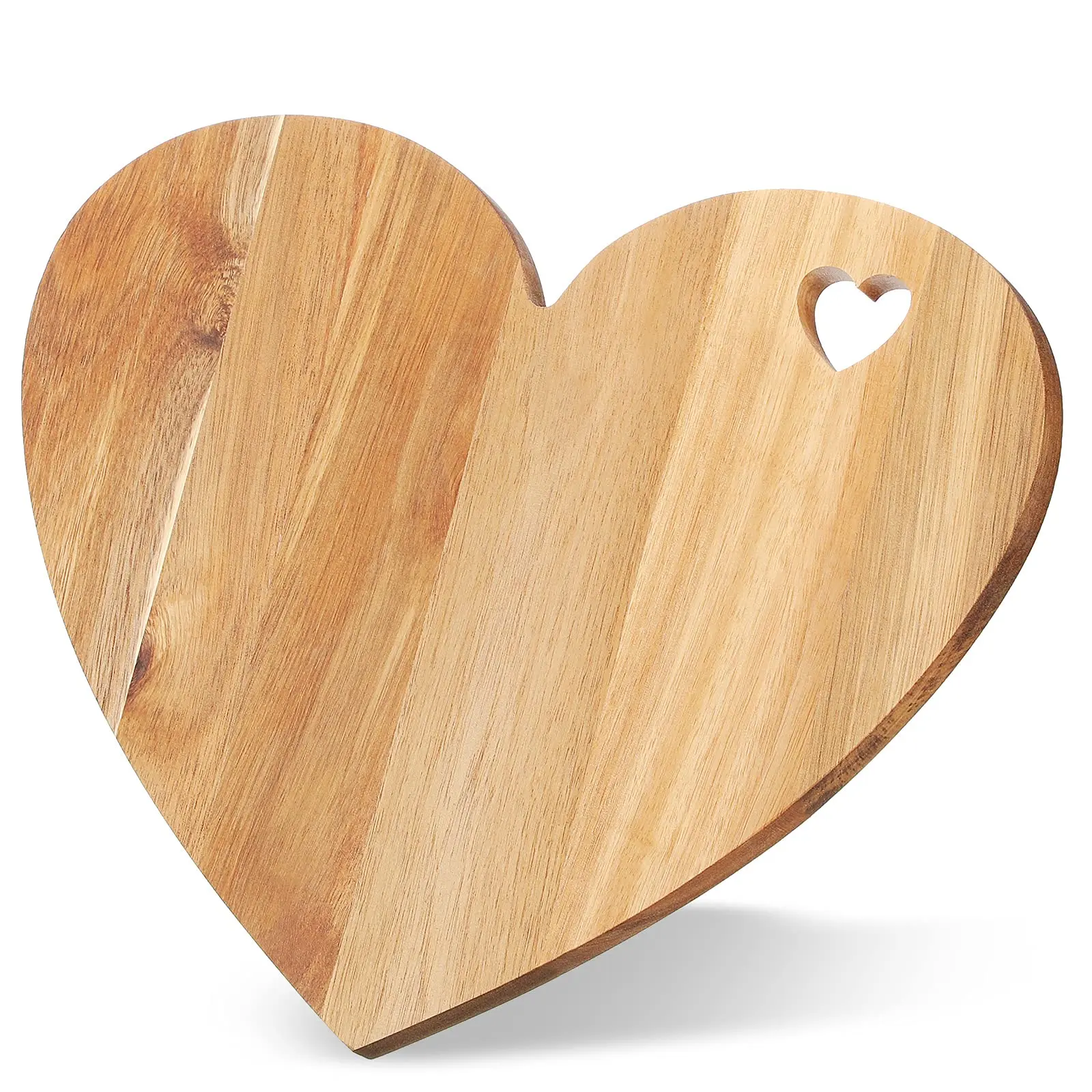 Heart Shaped Cutting Board, 12 x 10 x 0.6 Inch Acacia Wood Bread Board Cheese Serving Platter Serving Charcuterie Board for Meat Cheese and Vegetables Valentine's Day Gifts