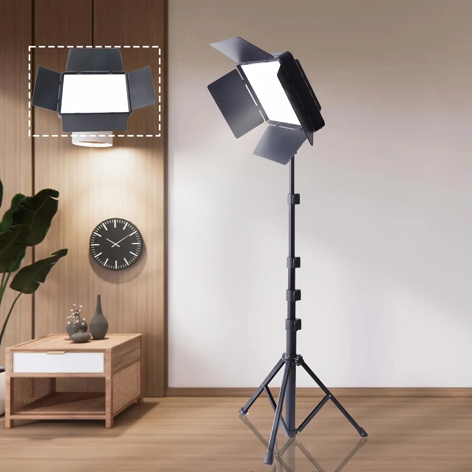 10-Inch LED Video Fill Light with Adjustable 51-Inch aluminum travel tripod, USB-Powered Photography Panel for Studio, Home, and Indoor Use,  Ideal for Selfies and Video Lighting#moodlighting