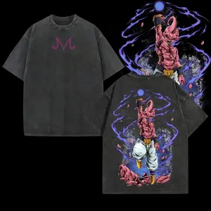 Dragon Ball DBZ Majin Buu Unisex Summer outfits men streetwear 80s 90s graphic tees cotton Anime funny tshirt men gifts Vintage Top Everyday Crewneck Shortsleeve