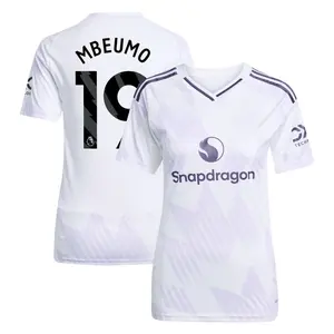 Mbeumo 19 White Color MU Style ss2526 Away Soccer Jersey, Mbeumo Short Sleeve  Football Shirt