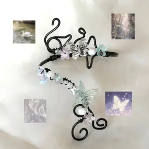 Black Swané Wonderland Arm Cuff Fairy Floral Jewelry Aesthetic Fairycore Arm Jewelry