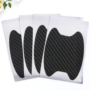 4-Pack Carbon Fiber Door Handle Covers, Universal Scratch Protection Vinyl Wrap, High Durability Automotive Interior Upgrade, Easy Install Car Accessories, Waterproof Anti-Scratch Film for Most Cars