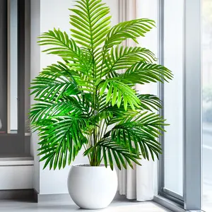 68-92-145cm(57in ) Artificial Large Fake Palm Tree Areca Palm Artificial Tropical Plant Plastic for Home Garden Decoration