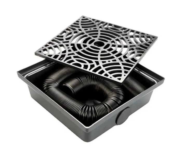 Amerimax Home Products StealthDrain Resin Catch Basin, Space-Saving Water Management for Home & Sports Areas, No Digging Required, Compact