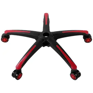VEVOR Office Chair Base Replacement, 28, 2500 lbs Static Load, Heavy Duty Universal Computer Desk Chair Stool Base Part with 5 Casters and Reinforced Legs, Desk Chair Base Replacement, Black+ Red