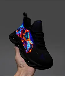 Unisex Fashionable Dinosaur Print Low Top Sneakers, Casual Breathable Comfortable Sports Running Shoes, Non-slip Lace-Up Jogging Shoes, Athletic Breathable Shoes