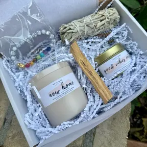 MOON+HEART New Home Candle Gift box with Abalone Shell + Sage