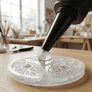 14cm*6cm UV Resin Hard Gel, 100g Sharp Mouth Bottle Design, Precise Glue Control No Drip, Hard Formula Anti-Yellowing, Versatile Dispenser Bottle