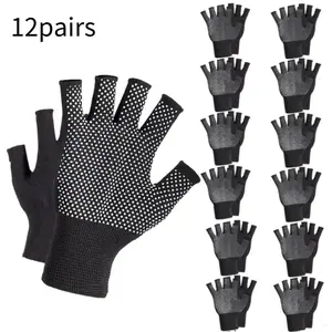 12 Pairs Gym Gloves Workout Gloves Women Men, Anti-Slip Breathable Gym Essentials Women for Weightlifting Cycling Training (Black) - Home Improvement.