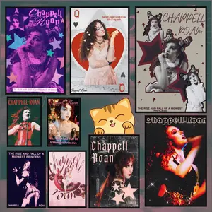 American Singer Chappell Roan Poster Anime Movie Music TV Series poster Waterproof HD art sticky wall home bedroom aesthetic decoration Gifts For Home Living Bedroom Decor Trendy Room Decoration Easy-To-Apply Gift