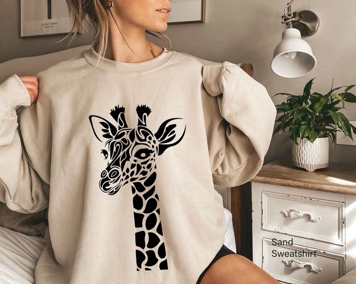 Cute Giraffe Sweatshirt, Giraffe Shirt, Cute Animal Shirt, Graphic Tee, Giraffe Lover Gift For Women