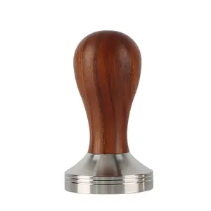 51mm Espresso Tamper Stainless Steel Base Solid Wood Handle Barista