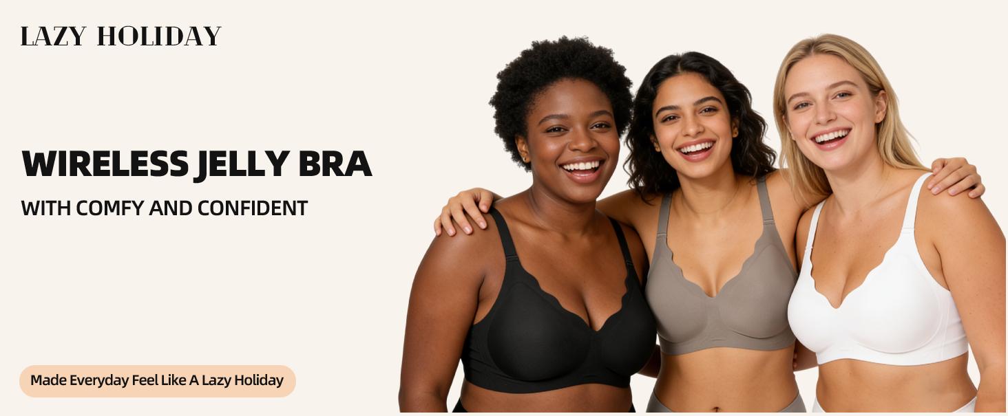 Women's Black jelly bras No Underwire T-Shirt bra Seamless Comfortable Soft Wireless Basic Bridal One Piece Minimalist Everyday Wear with Adjustable Straps Vneck Breathable push up bra