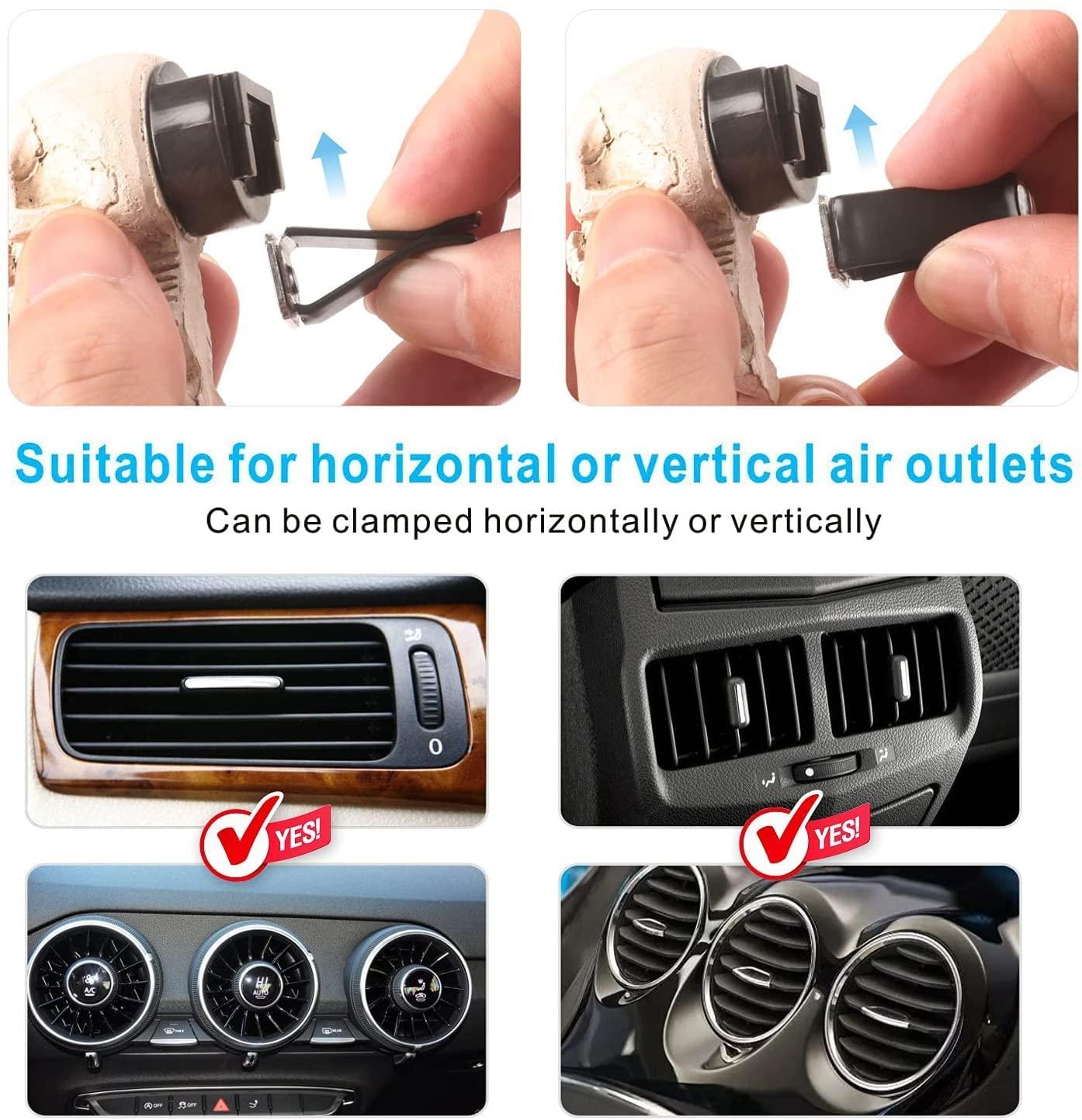 Skull Decor Car Air Freshener Vent Clip Goth Truck Interior Accessories for Men Women Teens Resin Material Durable Aromatherapy Halloween Dashboard Decorations Funny Christmas Gifts for Dad Mom Car Interior Decoration