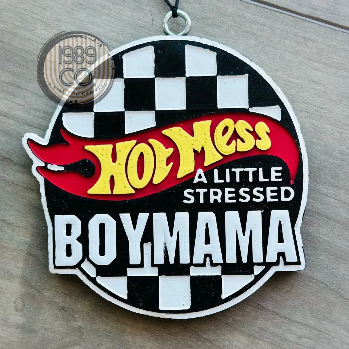 Hot mess boy mama car freshie