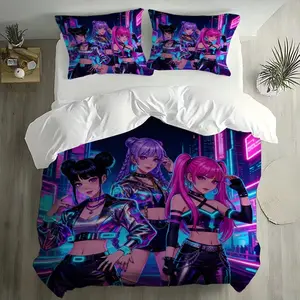 3-Piece Bedding Set, Digital Print Duvet Cover, Cool Girl Design, Soft Comfortable Fabric, Suitable for Bedroom, Hotel, Valentine's Gift, Soft Bedding Sets