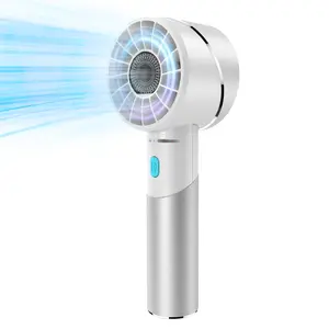 Lepwings Portable Cooling Fan - Axial Turbo Motor, 4-Speed Wind, 7 Gull-Wing Blades, Metal Body, 17Hr Rechargeable Battery, Mini Pocket Fan for Travel Camping, Fashionable Design Ideal for Adults Bridal Party