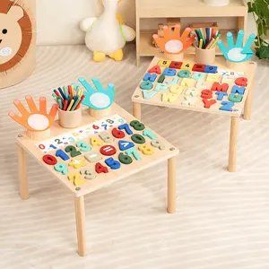 Montessori Multifunctional Learning Wooden Busy Board Toy, Preschool Sensory Activity Board, Addition Subtraction Number and Letter Theme, Perfect Gift for Kids