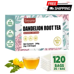 Organic Dandelion Root Tea Bags–120 Tea Bags (2g/Bag), Made from 100% Natural Dandelion Root | Digestive Comfort & Antioxidant-Rich Herbal Tea | Caffeine-Free | Sugar-Free | Gluten-Free | Vegan | Individually Wrapped Eco-Friendly Tea Bags