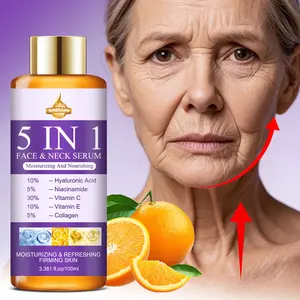 100ML Face & Neck Serum, Hyaluronic Acid, Niacinamide, Vitamin E, Collagen, Reduces Fine Lines, Fades Neck Wrinkles, Smooths Skin, Brightens Tone