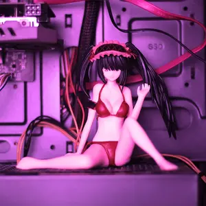Date a Live Kirishima Kyouko Swimsuit Figure, Noodle Press Sitting Pose Handmade Model, Anime Figure, Desktop Decoration, Computer Case Ornament