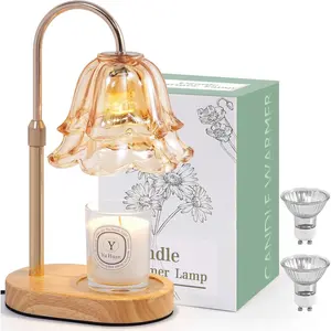 Flower Candle Warmer Lamp with Timer - Dimmable Electric Candle Lamp, Birthday Gifts for Women Mom, House Warming Gifts   Decor, Adjustable Wax Wamer Light for Jar Candles, Valentines Day