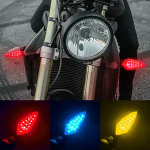 2PCS Motorcycle LED Turn Signal Light Flasher Indicator Waterproof Warning Blinker Rear Tail Lights for Motorbike Scooter