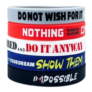Motivational Wristband Silicone - 10PCS  with Inspirational Messages Comfortable Waterproof Gym Accessories  Wrist Straps Unisex Adult Size Women Men Teens