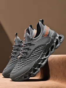 Men's Letter Print Tape Design Training Shoes, Casual Sporty Breathable Comfortable, Fashionable Workout Sneakers for Daily Wear, Casual Running Footwear, Athletic Running Shoes, Sports Running Shoes, Athletic Running Trainers