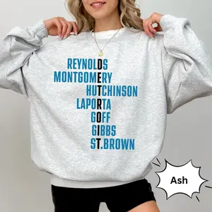 Lions Football Players Detroit Sweatshirt, Detroit Football Shirt Fabric Fit