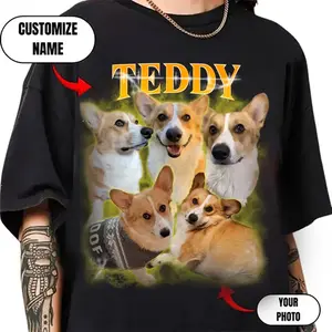 Custom Your Pet T-Shirt, Personalized Pet T-Shirt, Vintage Custom Dog Shirt, Custom Photo Shirt, Pet Photo Shirt, Ideal for Pet Lovers  Top Crewneck Tshirt