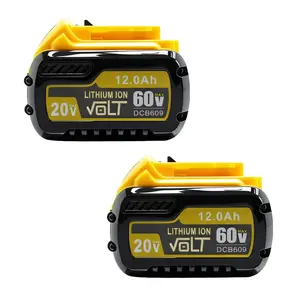 12.0Ah 20V/60V MAX Replacement Battery Compatible with DeWalt DCB606 DCB609 DCB612, Lithium Ion Dual Voltage Battery for DeWalt 20V/60V MAX Tools and Chargers, 2 Pack