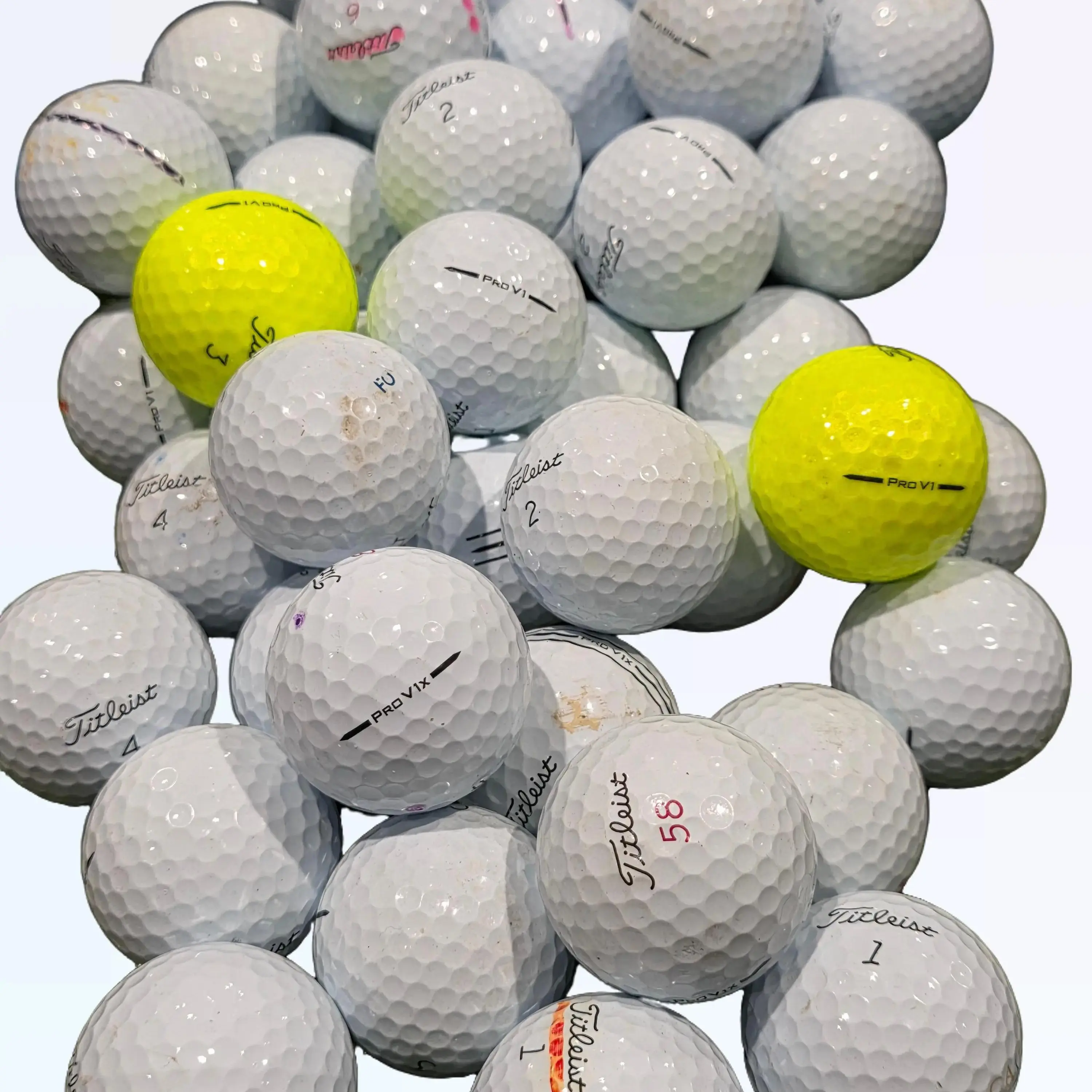 Titleist Pro V1 / Pro V1x - 1 Dozen 3A Mix Golf Balls Different Years '21-'24-'25 - 12 Balls - Recycled Quality Balls