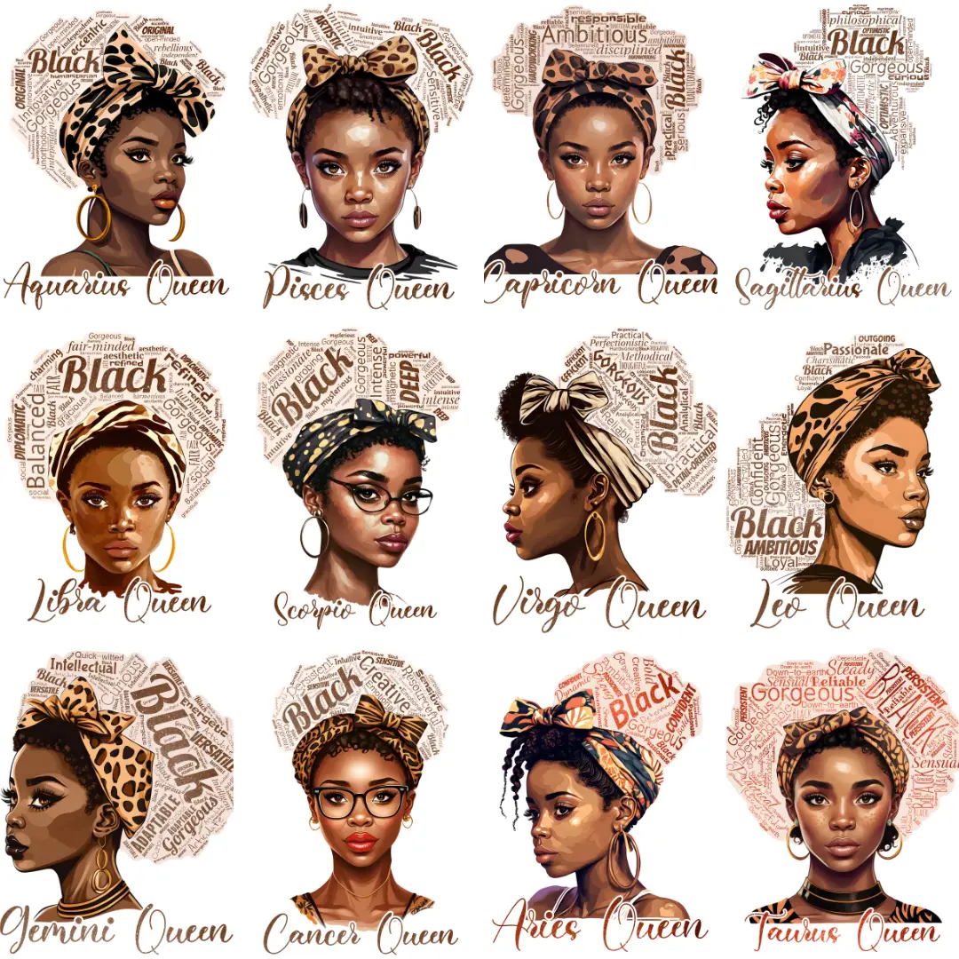 Zodiac Queen DTF Transfer ONLY -This is NOT a T Shirt