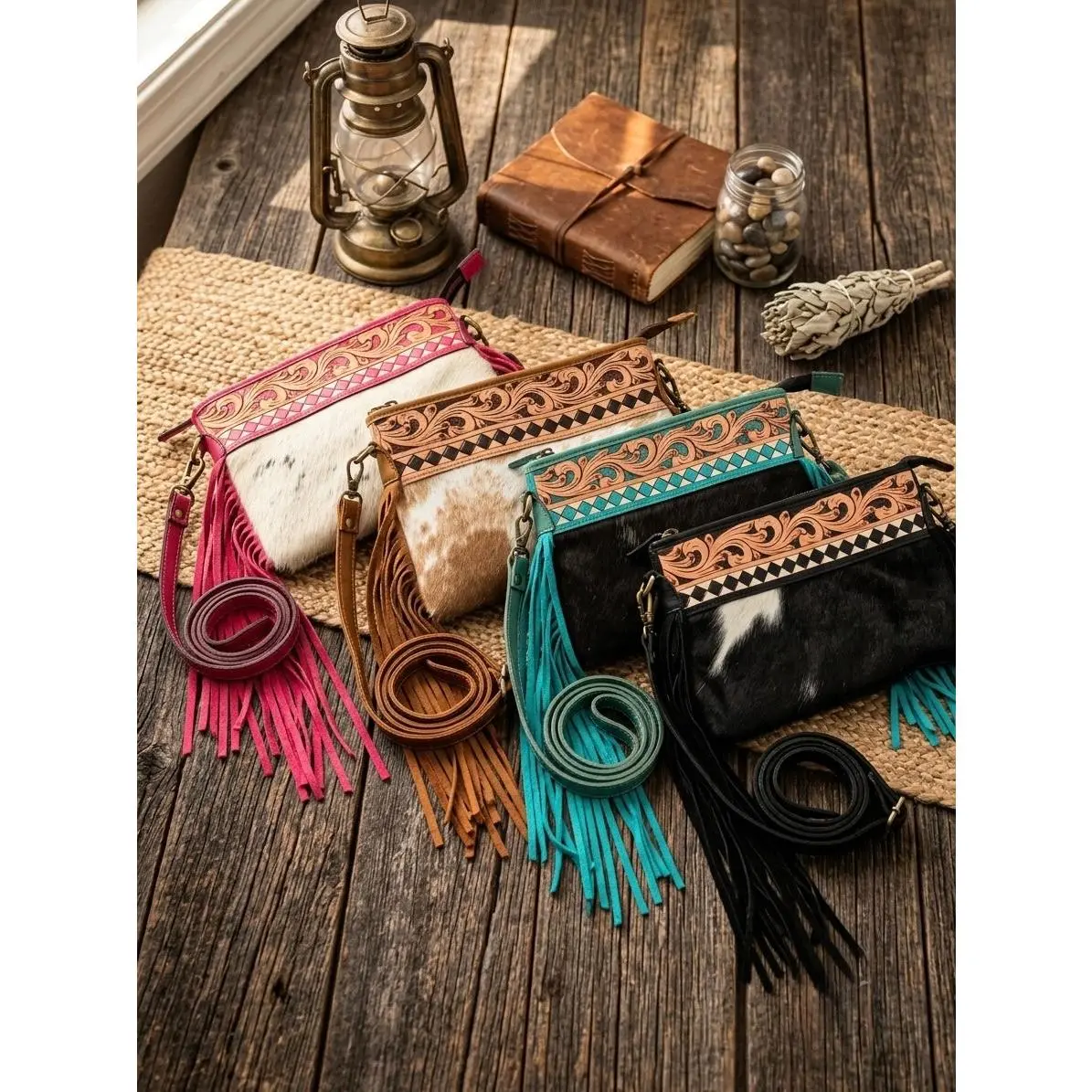 Crossbody hide/leather