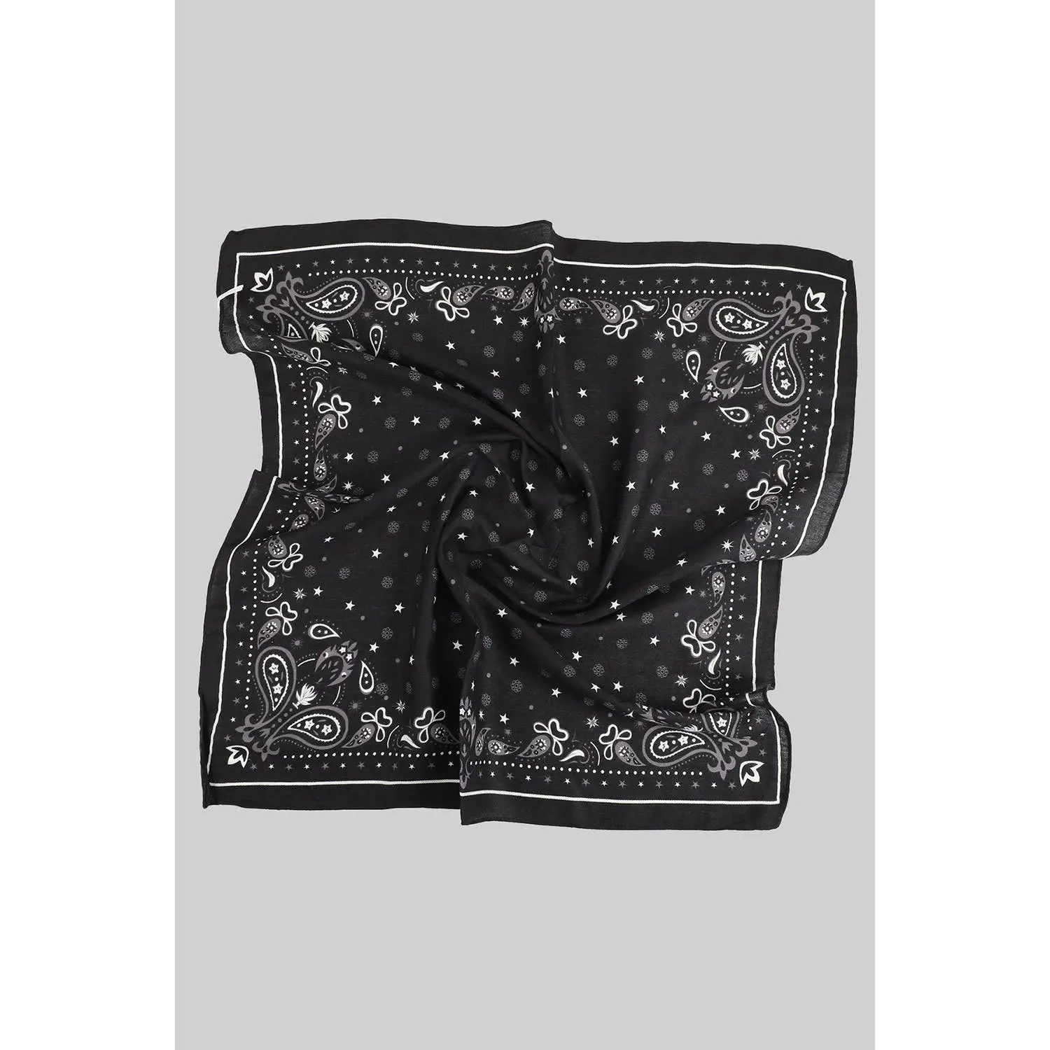 Black Paisley Star Scarf