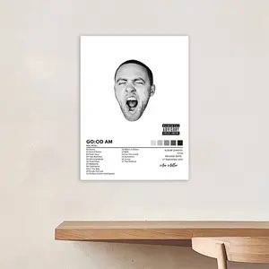 MAC MILLER - GO-OD AM - music album cover, retro canvas poster, classic hip-hop rap art print, suitable for bedroom, office, living room, cafe, or dorm room decoration; perfect as a dorm birthday/Christmas/New Year's gift; frameless.